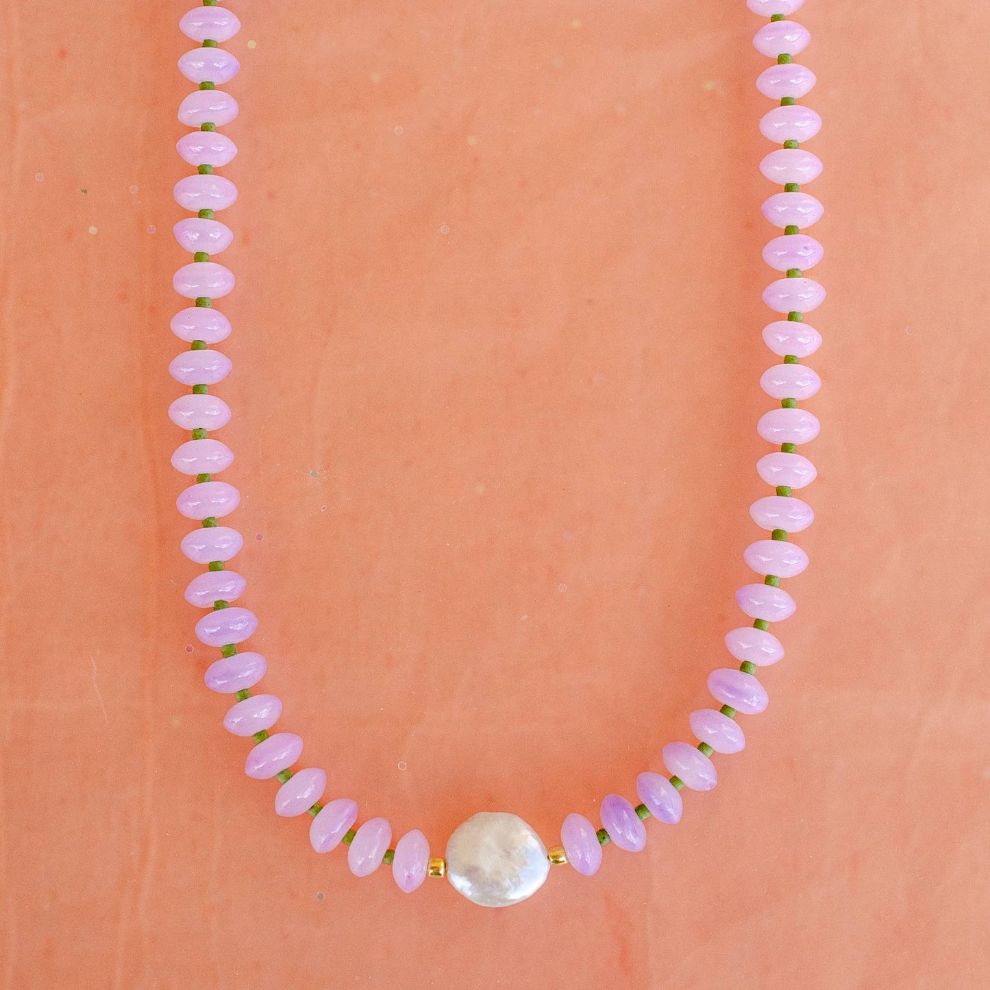 Dew Drop Mother of Pearl Beaded Necklace