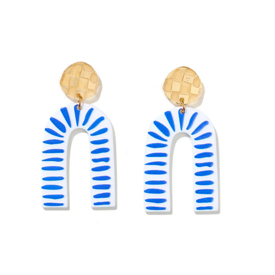 Load image into Gallery viewer, Selina Earrings // Blue and White
