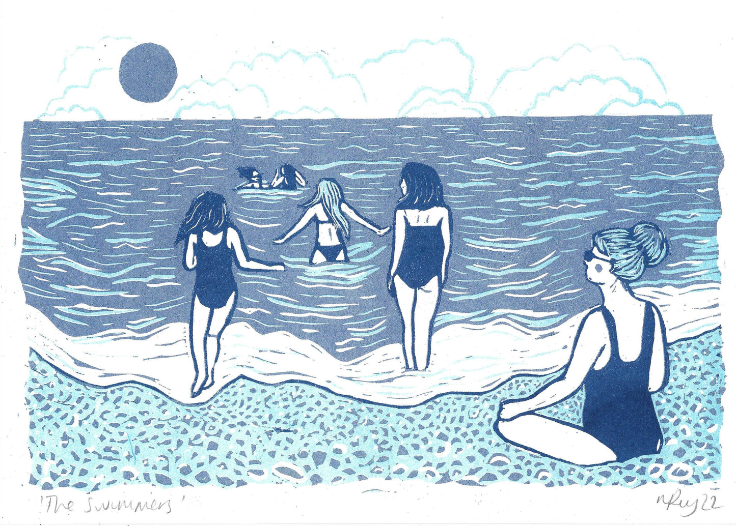 The Swimmer Riso Print