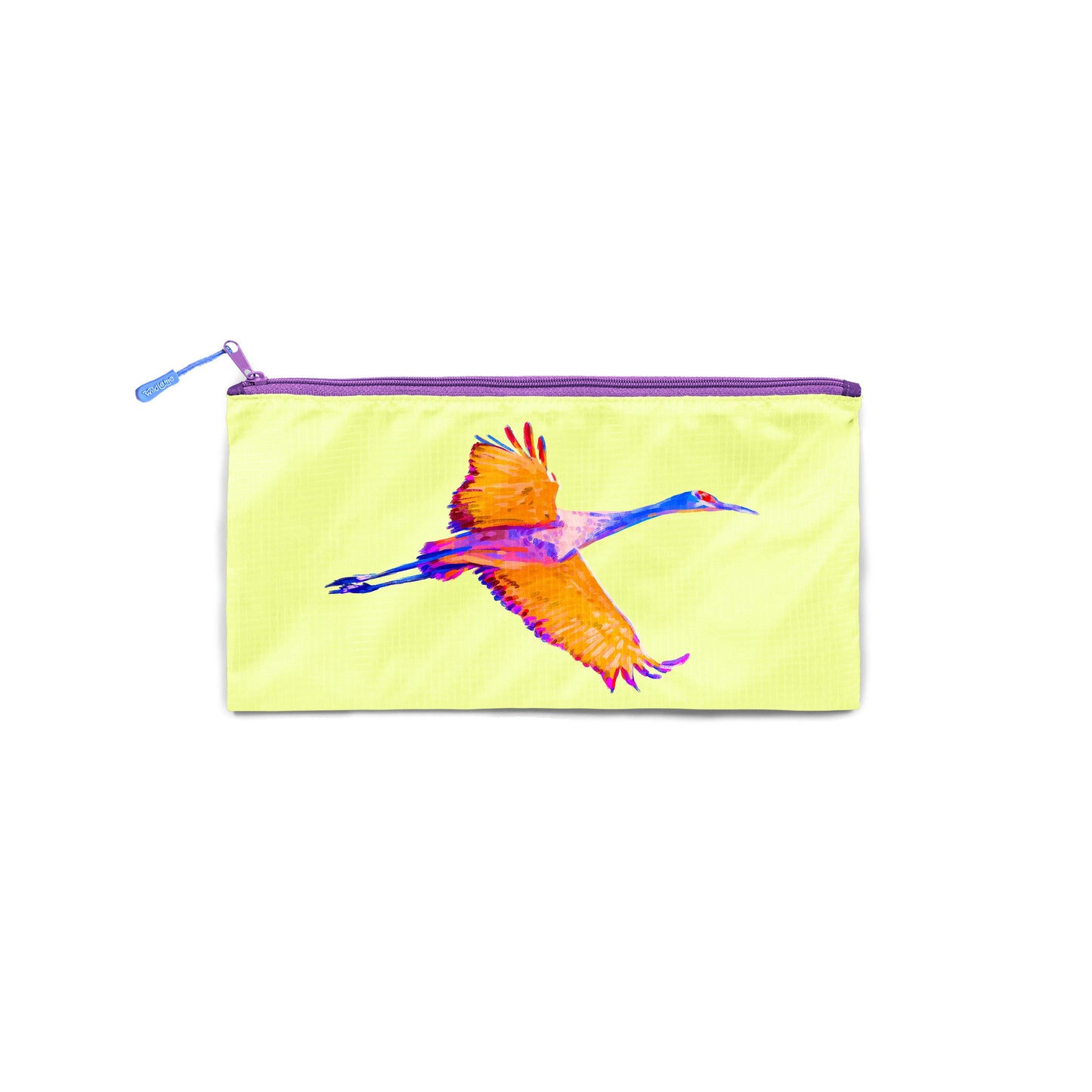 Sandhill Crane Large Recycled Zip Bag