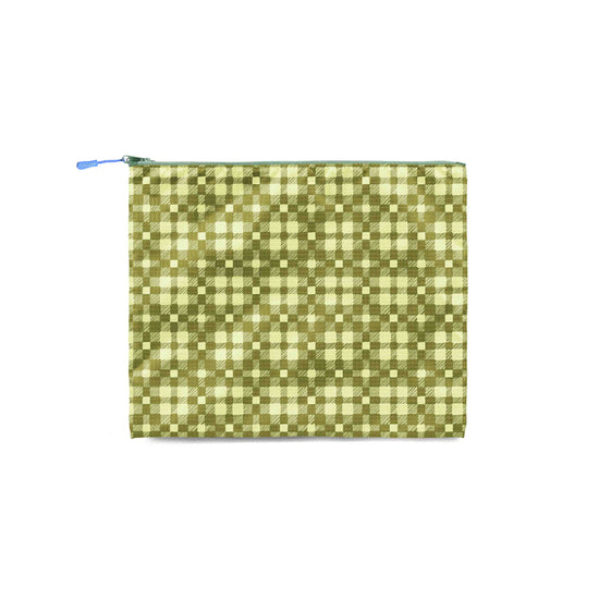 Fern Gully Two Tone Plaid Recycled Zip Bag