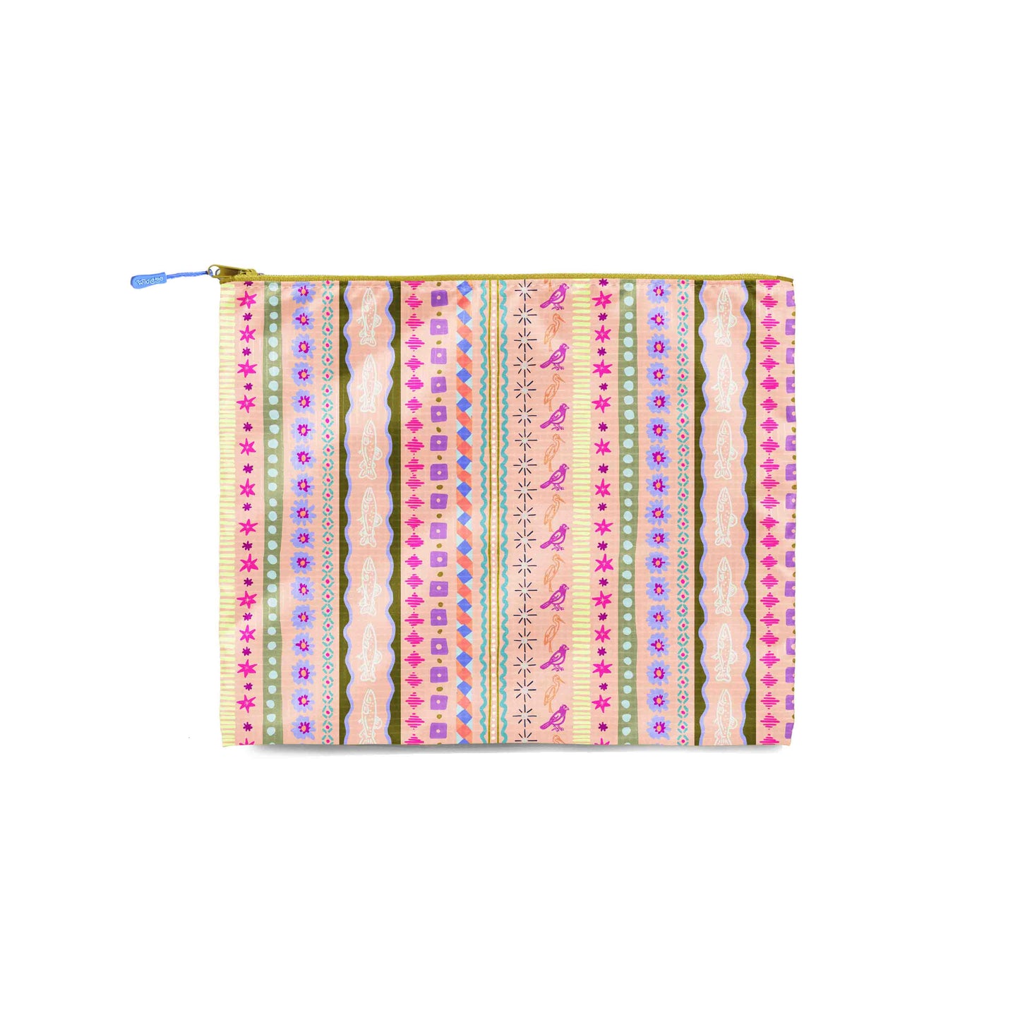 Sunburn Folk Stripe Recycled Zip Bag