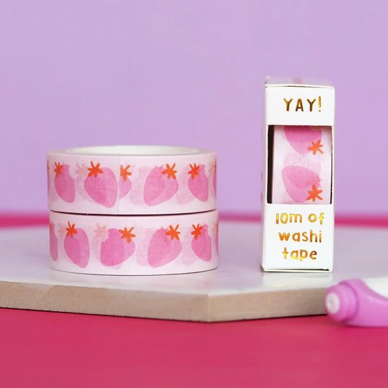 Load image into Gallery viewer, Strawberries Pink Washi Tape
