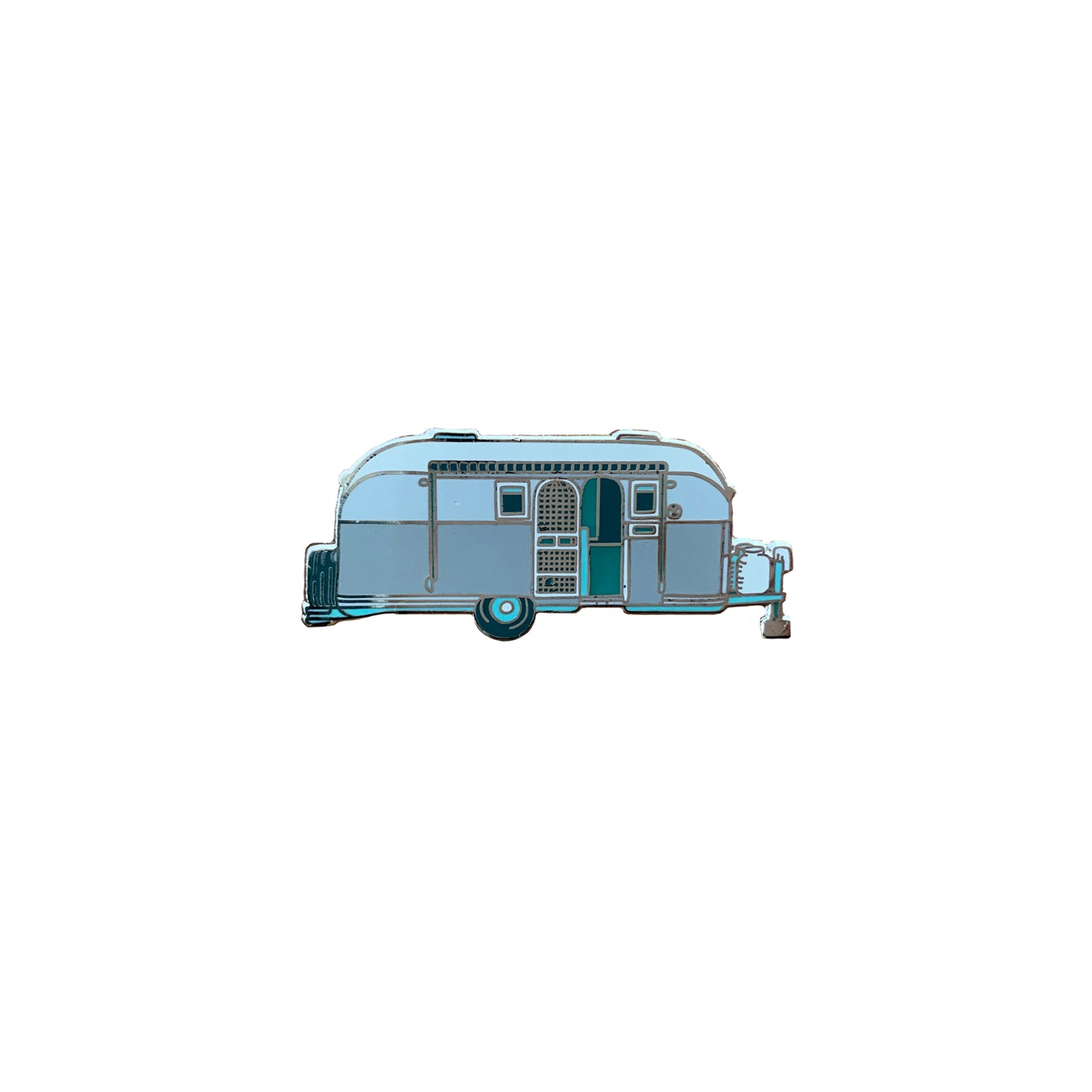Load image into Gallery viewer, Silver Camper Enamel Pin
