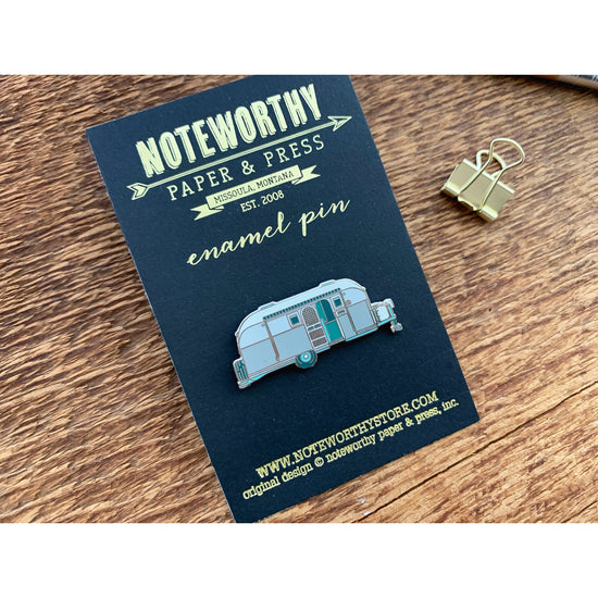 Load image into Gallery viewer, Silver Camper Enamel Pin
