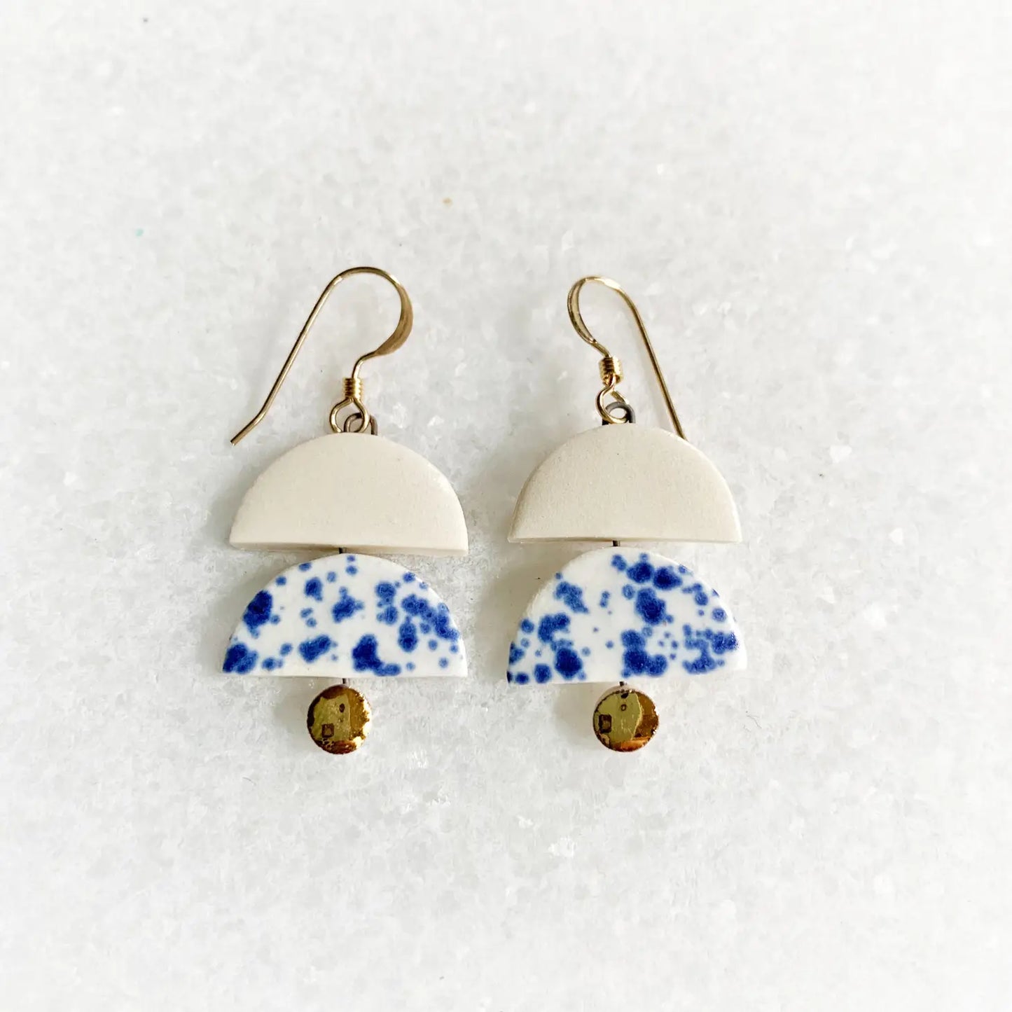 Earrings - Layer - Blue Speckle - Gold