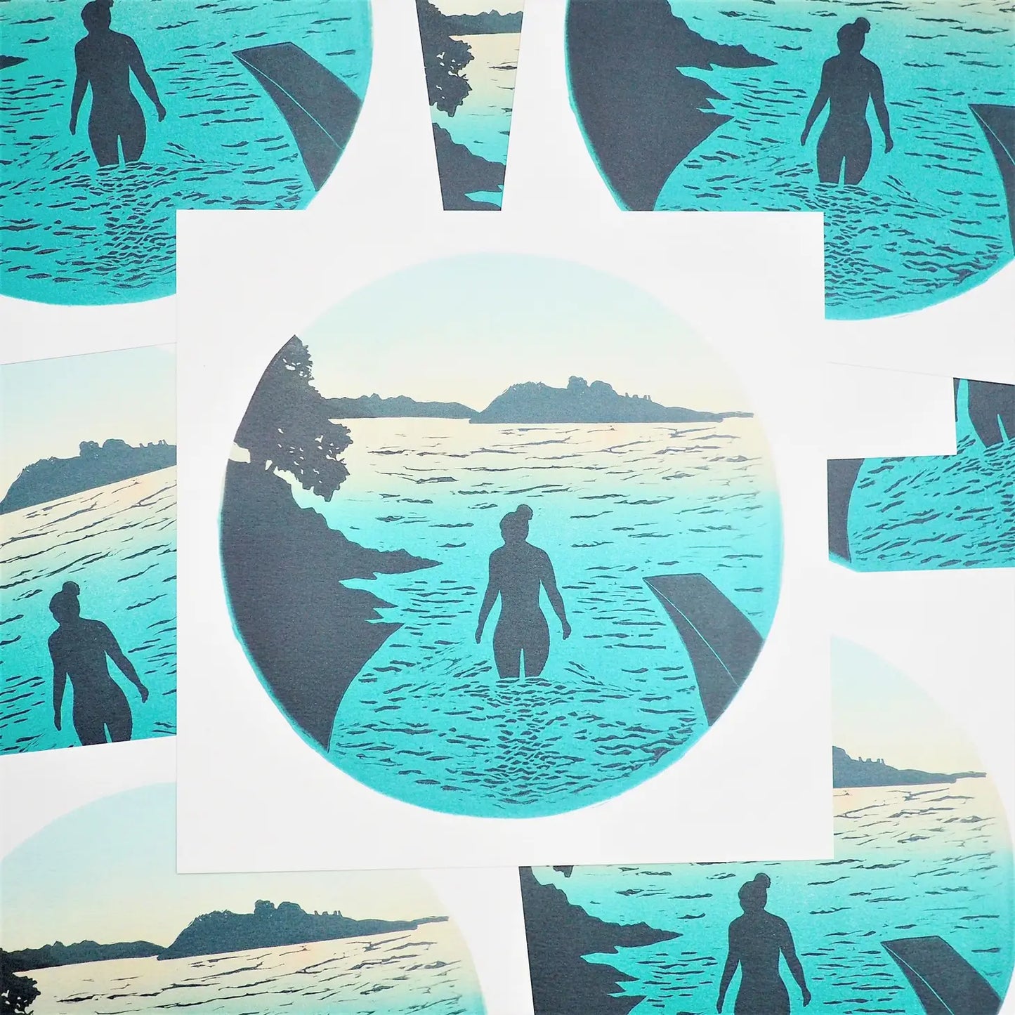 Sunrise Swimmer Digital Print