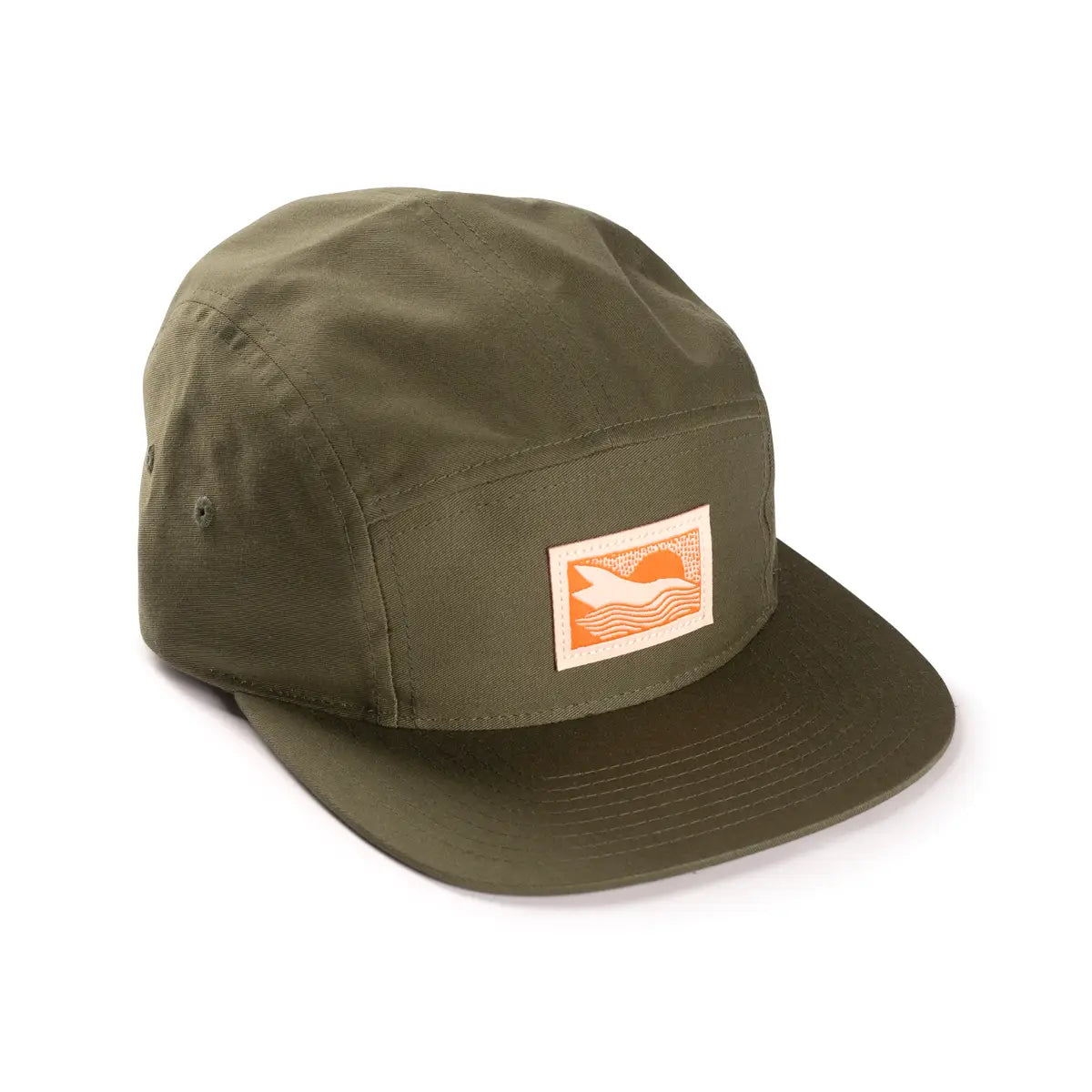 Abstract Landscape 5 Panel Hat (Cotton - Green)