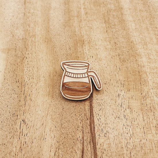 Coffee Pot Wooden Pin