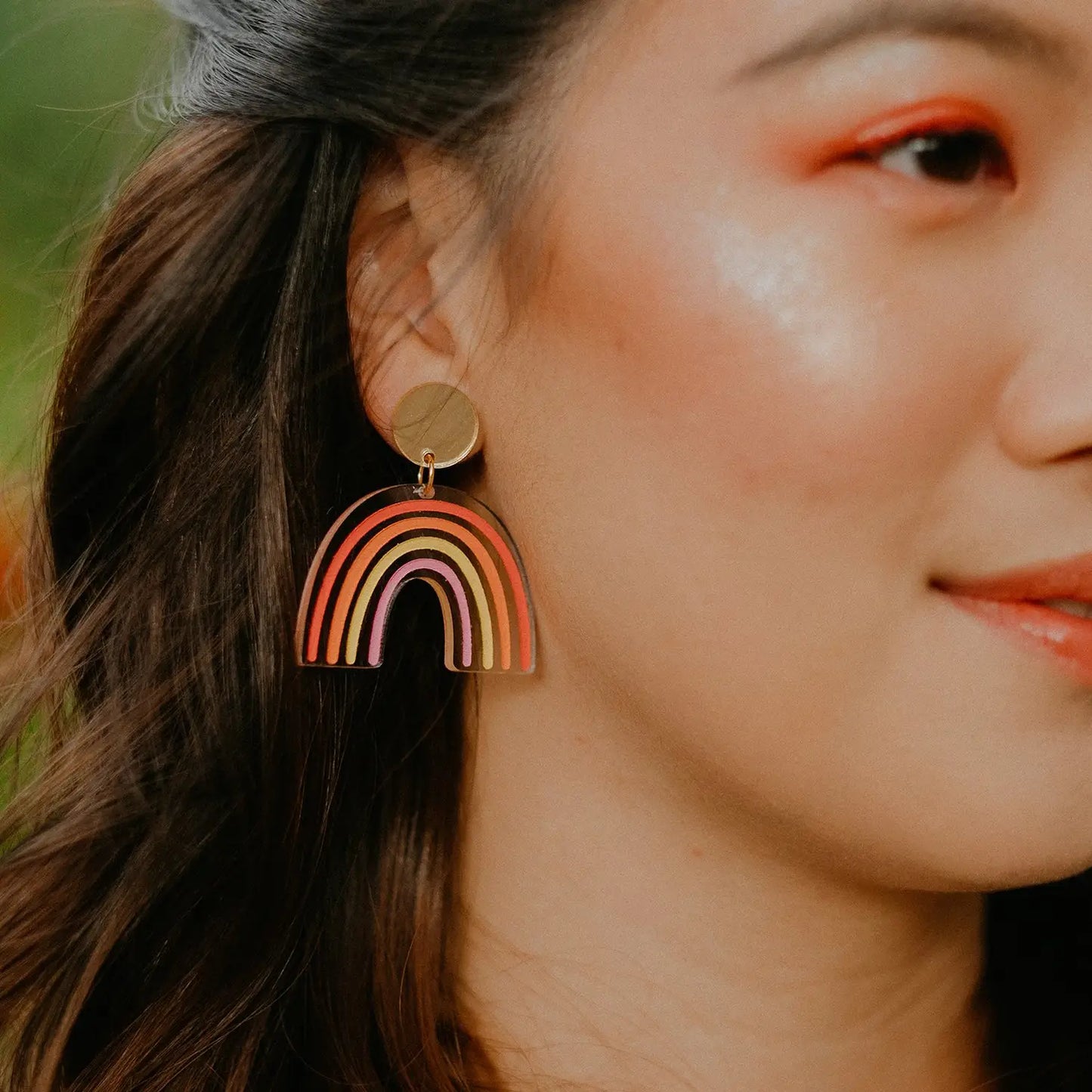 Load image into Gallery viewer, Sunset Rainbow Earrings - Dangles

