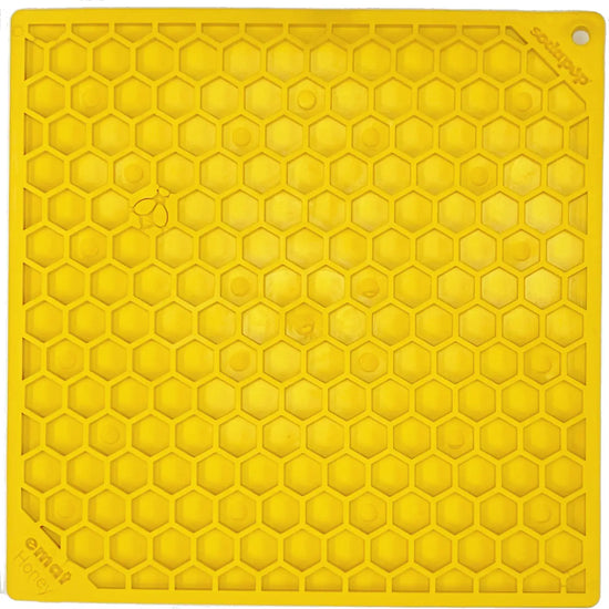 Honeycomb Design Emat Enrichment Licking Mat - Yellow