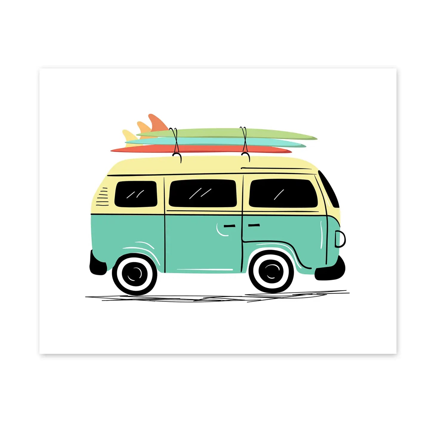 Load image into Gallery viewer, Van Surf Trip Art Print - 8x10 inches
