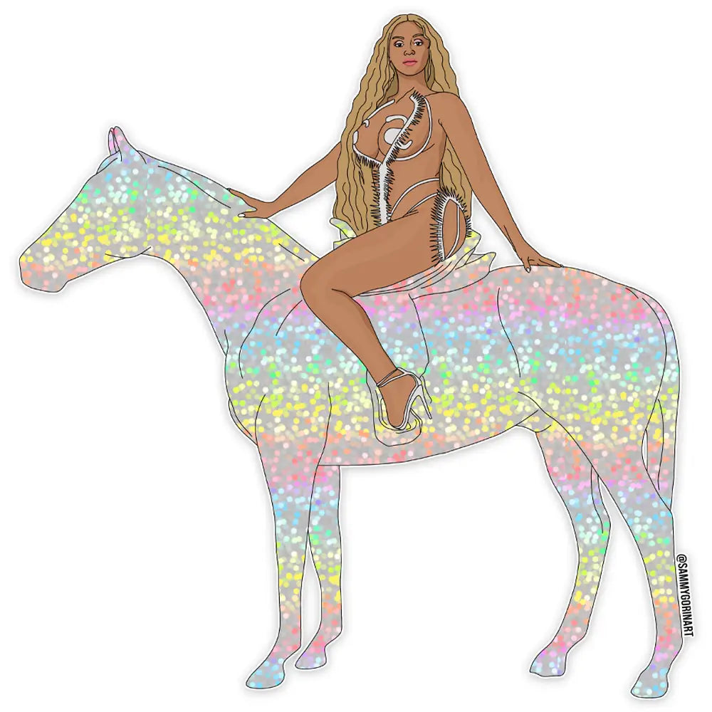 Load image into Gallery viewer, Beyoncé Renaissance Glitter Horse Sticker
