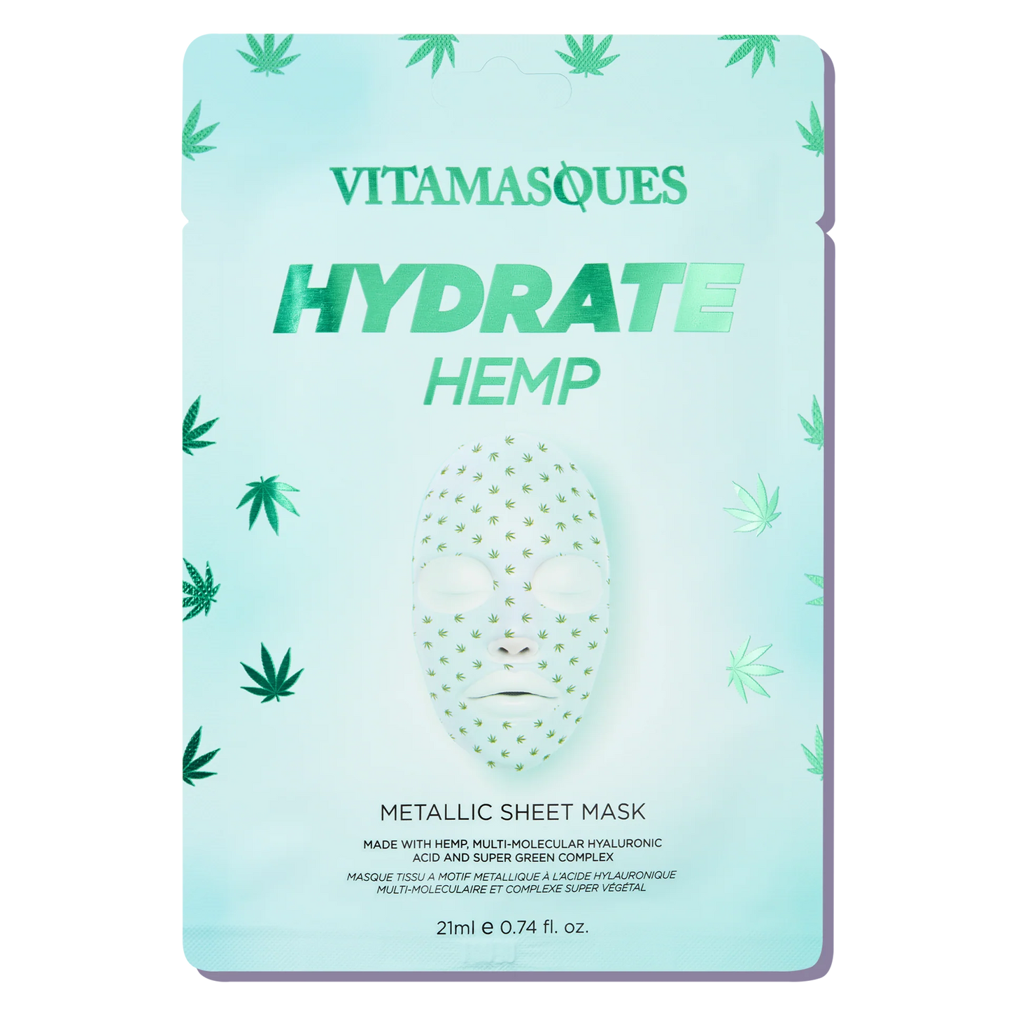 Load image into Gallery viewer, Hydrate Hemp Metallic Face Sheet Mask
